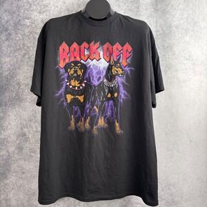 DOM ODM Black Back Off Rottweiler Doberman Graphic T Shirt Size 2XL